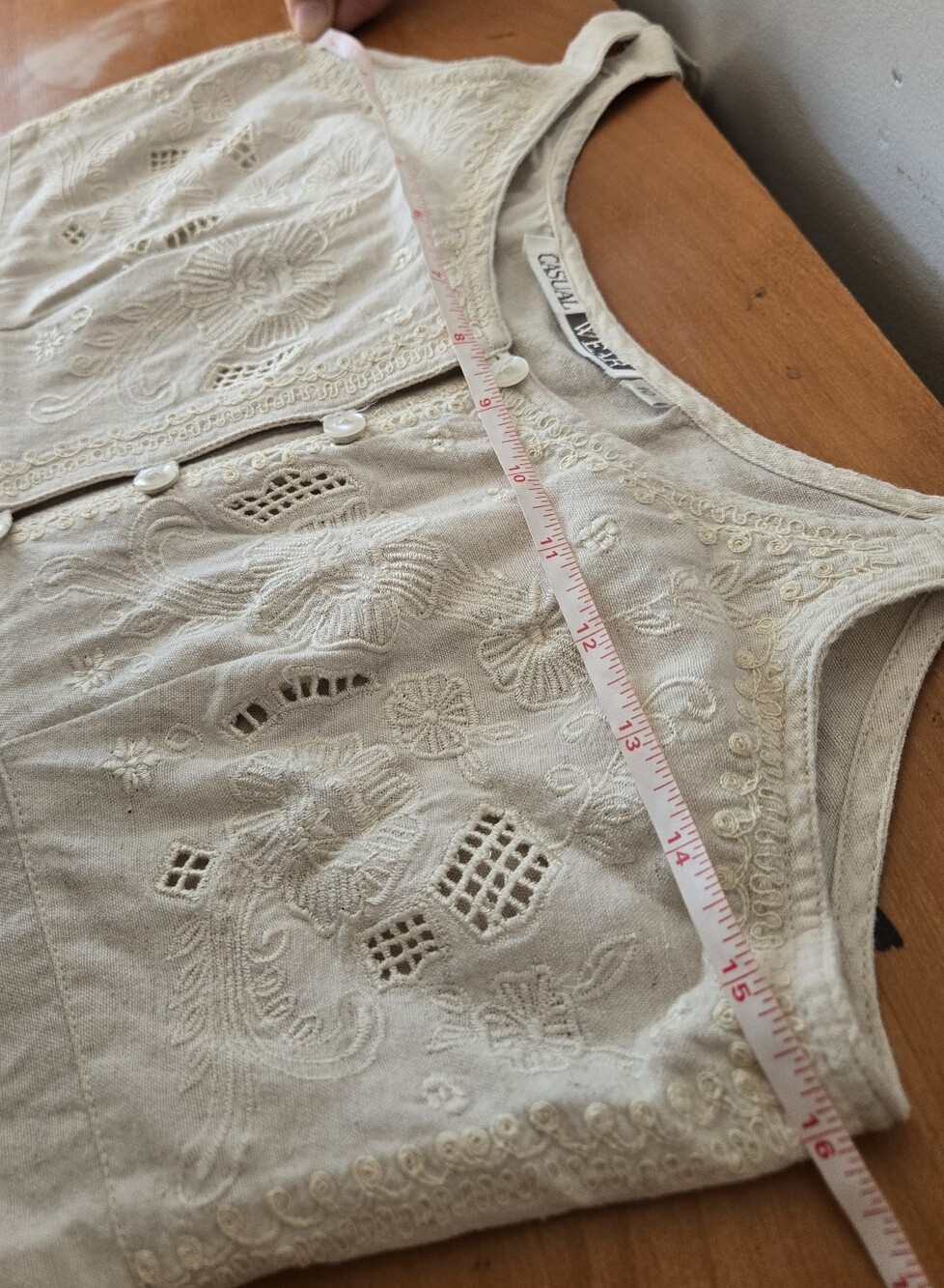 Eyelet Embroidered Button Down Dress - Picture 8 of 11